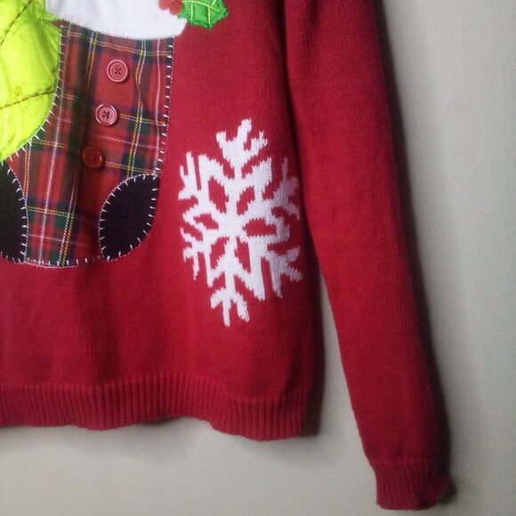 Retro Threads Sweater Christmas Holiday S Women Long Sleeve Tree Stocking - Picture 6 of 15